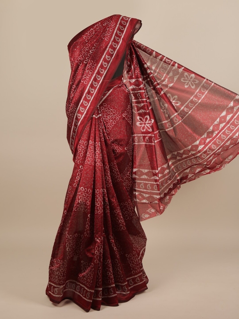 

Pothys Maroon & White Printed Saree