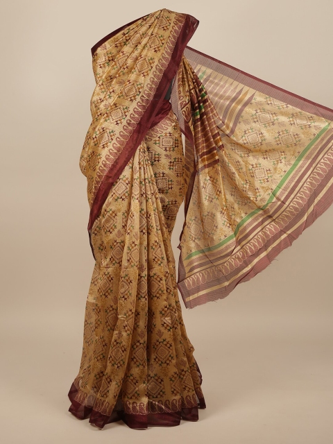 

Pothys Brown & Beige Ethnic Motifs Printed Saree