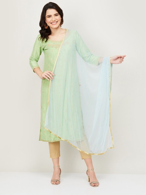 

Melange by Lifestyle Blue & Gold-Toned Dupatta