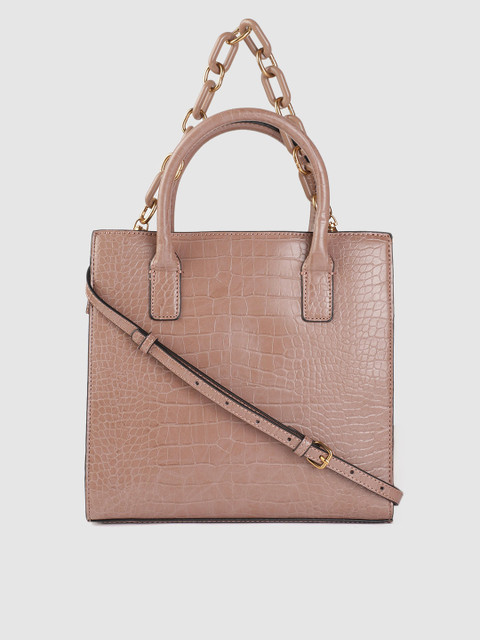 

ALDO Dusty Pink Croc Textured Handheld Bag