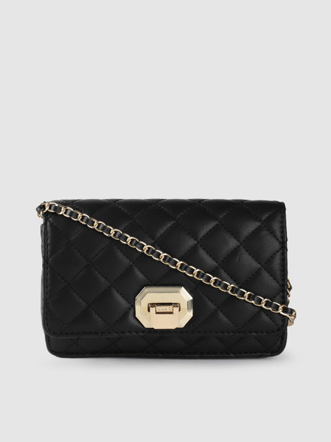 

ALDO Black Quilted Structured Sling Bag