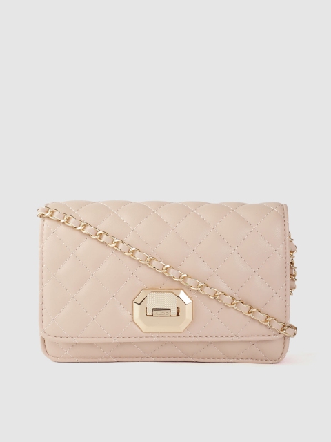 

ALDO Nude-Coloured Quilted Structured Sling Bag