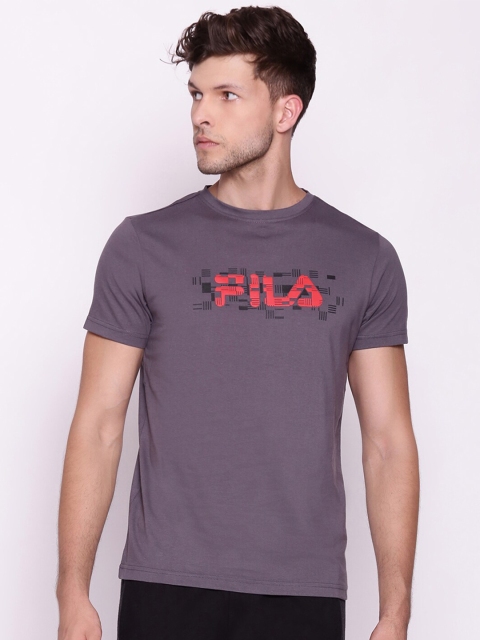

FILA Men Grey Typography Printed T-shirt