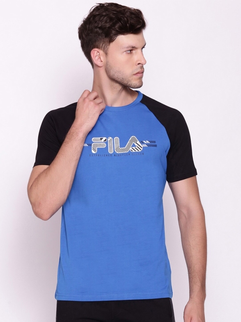 

FILA Men Blue Brand Logo Printed T-shirt