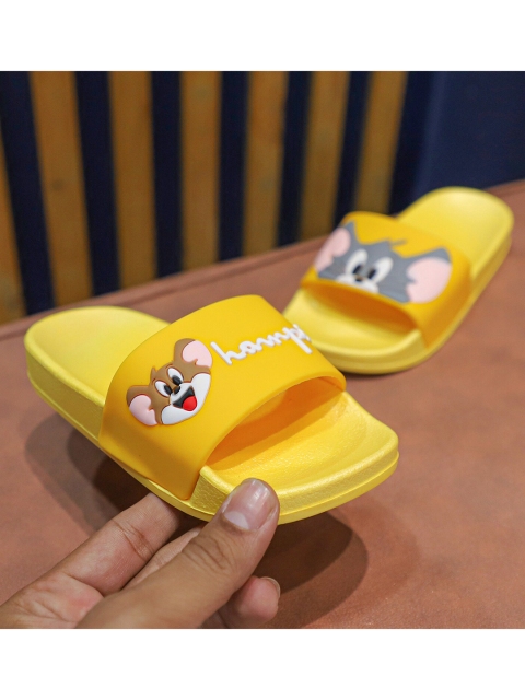 

FEETWELL SHOES Unisex Kids Yellow Cartoon Character Printed Sliders