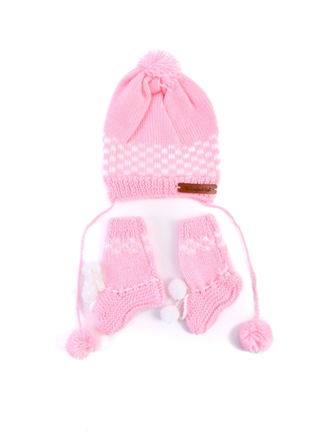 

The Original Knit Girls Pink & White Printed Beanie & Socks