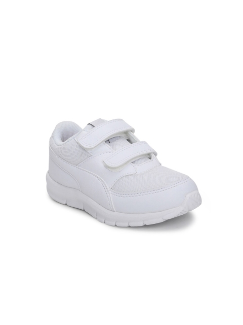 

Puma Unisex Kids White Solid Sneakers With Velcro