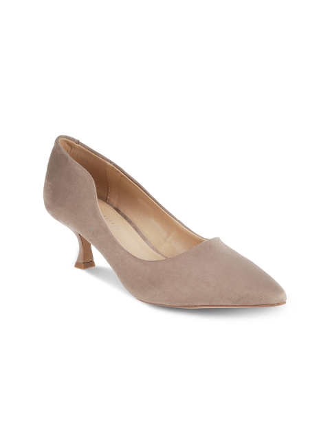 

LEMON & PEPPER Beige PU Party Kitten Pumps