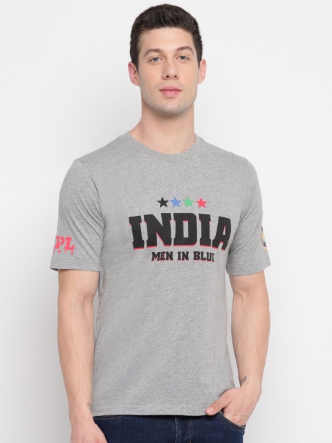 

MPL SPORTS Men Grey & Black Typography Printed T-shirt