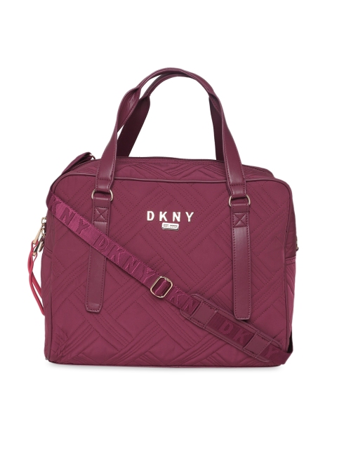 

DKNY Burgundy Textured PU Structured Handheld Bag with Quilted