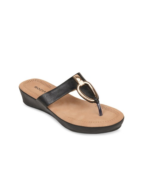 

Rocia Women Black T-Strap Flats