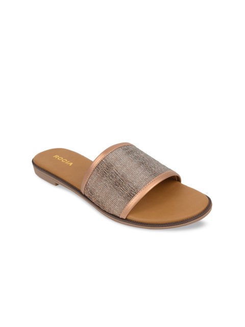 

Rocia Women Bronze-Toned Colourblocked Open Toe Flats