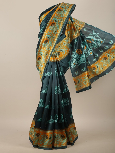 

Pothys Green & Orange Ethnic Motifs Saree