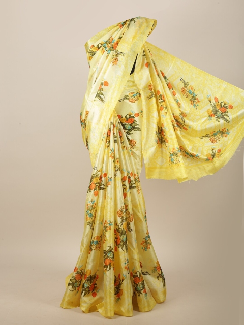 

Pothys Yellow & Green Floral Saree