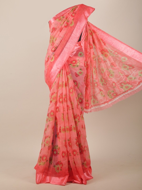 

Pothys Pink & Beige Floral Saree