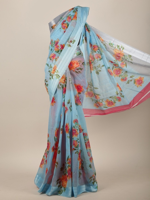 

Pothys Blue & Red Floral Saree