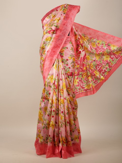 

Pothys Pink & Yellow Floral Saree