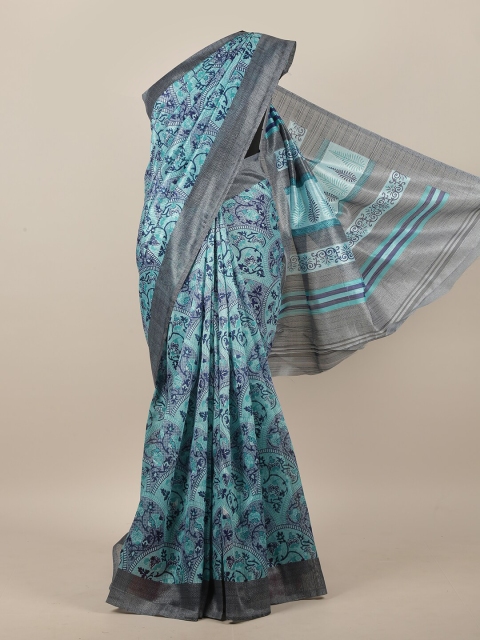 

Pothys Blue & Grey Ethnic Motifs Saree