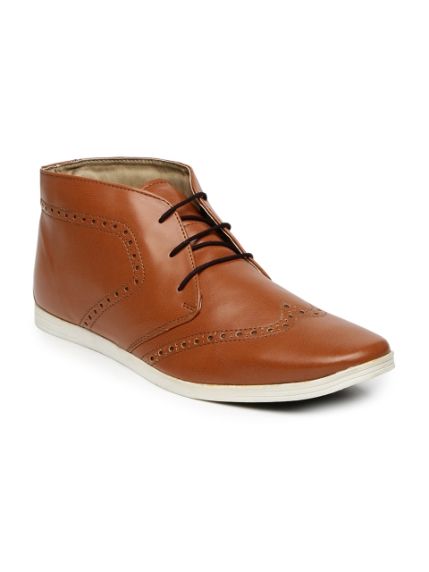 

Knotty Derby Men Brown Perforated Mid-Top Brogues