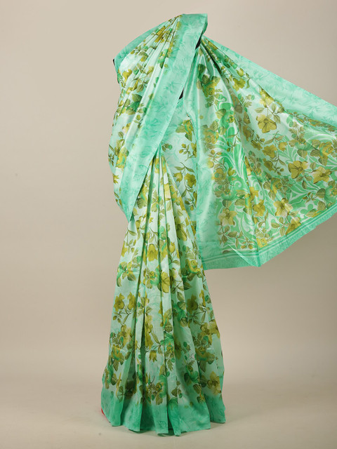 

Pothys Sea Green & Olive Green Floral Saree