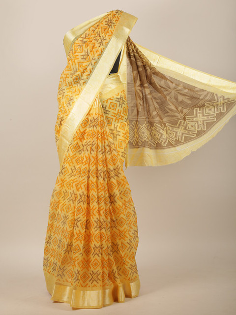 

Pothys Yellow & Brown Saree