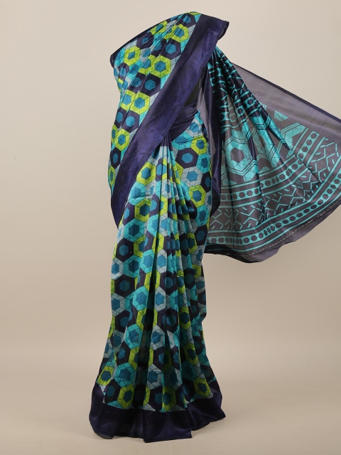 

Pothys Teal & Navy Blue Saree