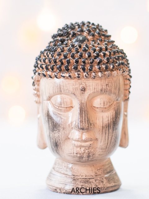 

Archies Off White Buddha Face Showpiece