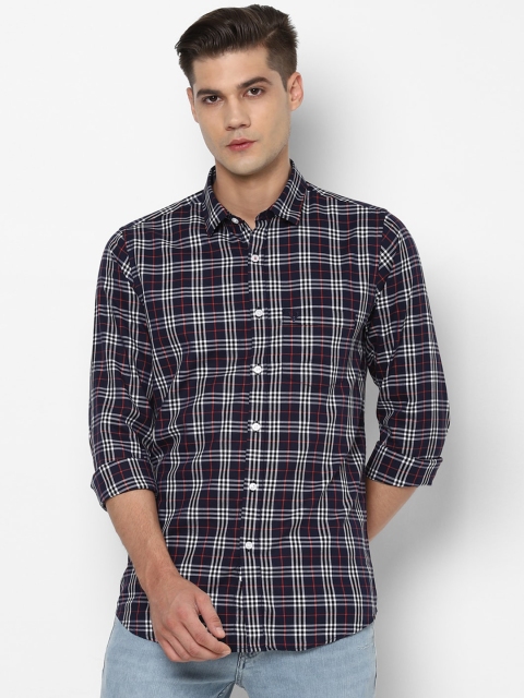 

Allen Solly Men Navy Blue & White Slim Fit Tartan Checked Casual Shirt