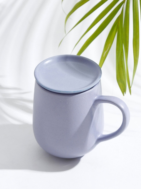 

Fabindia Yellow Solid Ceramic Glazed With Lid Glossy Mug