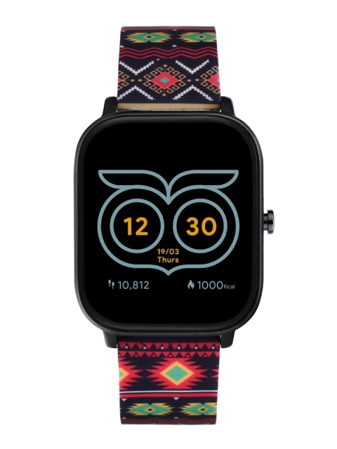 

Chumbak Women Black & Pink Printed Squad Smartwatch