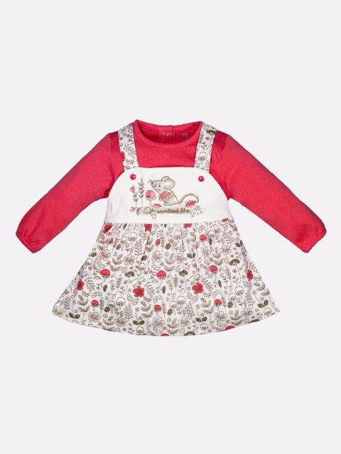 

BABY GO Girls White Floral Pinafore Dress
