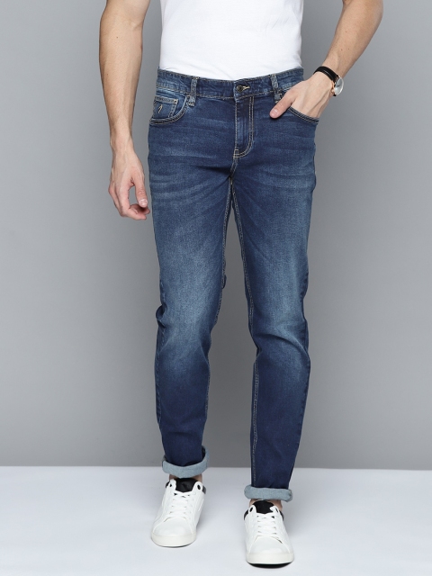

Indian Terrain Men Navy Blue Washed Brooklyn Slim Fit Light Fade Stretchable Jeans