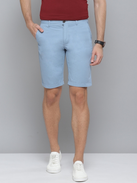 

Indian Terrain Men Blue Pure Cotton Solid Chino Shorts