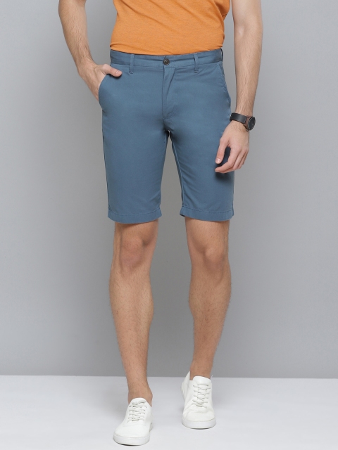 

Indian Terrain Men Blue Pure Cotton Solid Chino Shorts