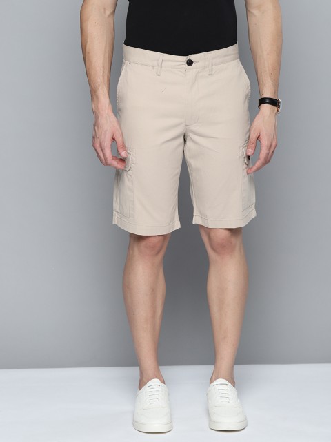 

Indian Terrain Men Beige Solid Mid-Rise Regular Shorts