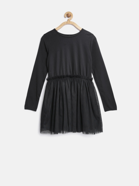 

United Colors of Benetton Girls Black Net Fit & Flare Dress