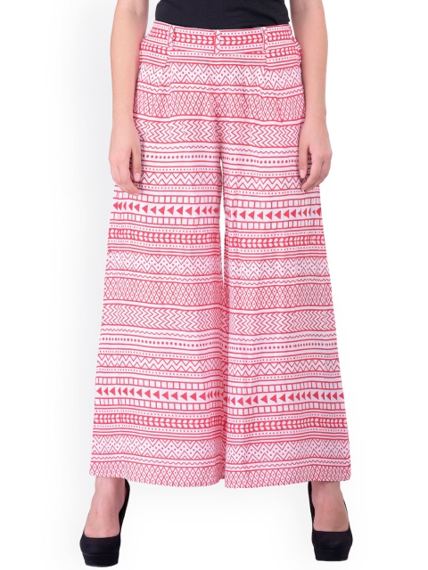 

Laabha Women Red Printed Palazzo Trousers