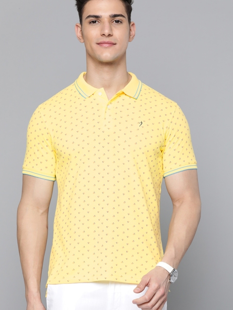 

Indian Terrain Men Yellow & Red Printed Polo Collar T-shirt