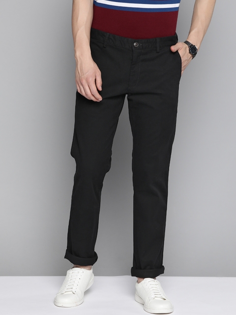 

Indian Terrain Men Black Solid Brooklyn Slim Fit Trousers