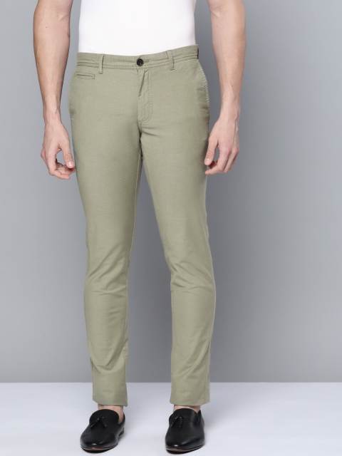 

Indian Terrain Men Olive Green Solid Brooklyn Slim Fit Trousers