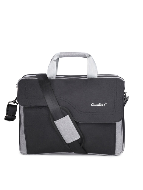 

CoolBELL Unisex Black & Grey Colourblocked Laptop Bag With Detachable Shoulder Strap