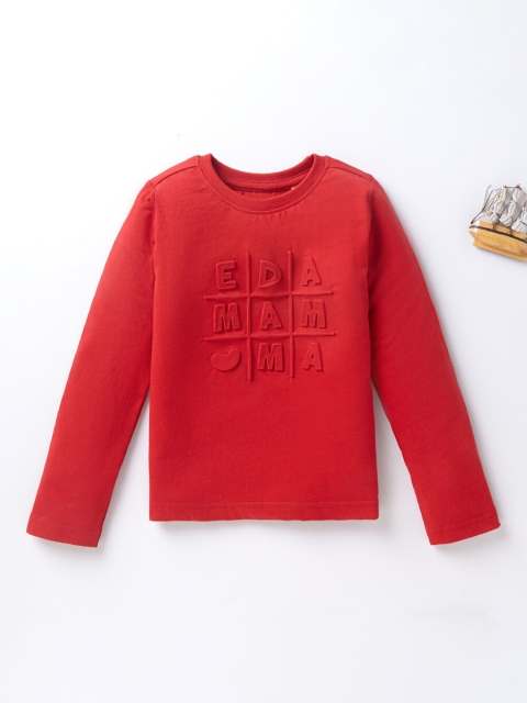 

Ed-a-Mamma Kids Red Typography T-shirt