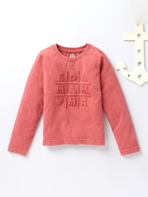 

Ed-a-Mamma Kids Red Printed Cotton T-shirt