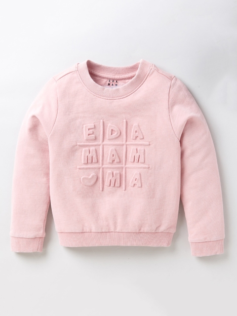 

Ed-a-Mamma Unisex Kids Pink Self-Design Long Sleeves Sweatshirt