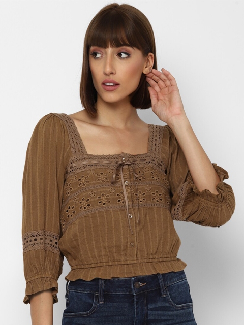 

AMERICAN EAGLE OUTFITTERS Brown Regular Crop Top