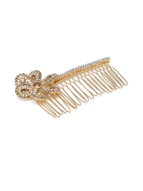 

AccessHer Women Gold-Toned Embellished Rhinestone Comb Pin