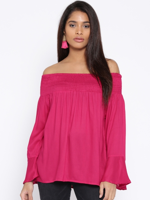 

Ruhaans Women Red Off-Shoulder Top