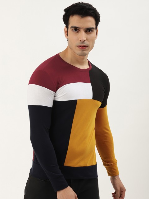 

GESPO Men Multicoloured Colourblocked T-shirt, Multi