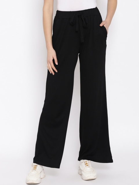 

iki chic Women Black Straight Fit Parallel Trousers