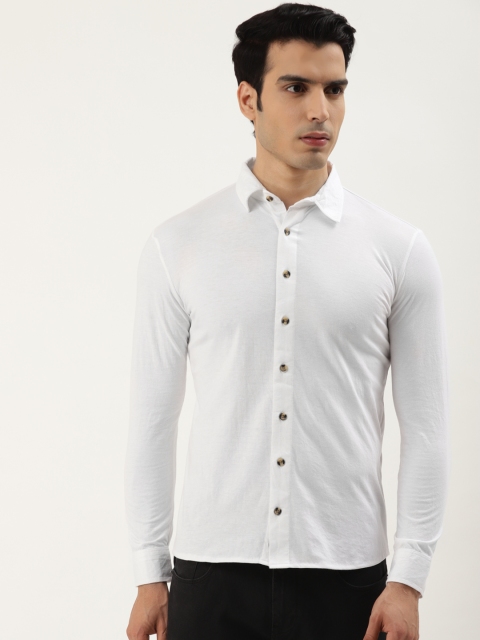 

GESPO Men White Comfort Opaque Cotton Casual Shirt